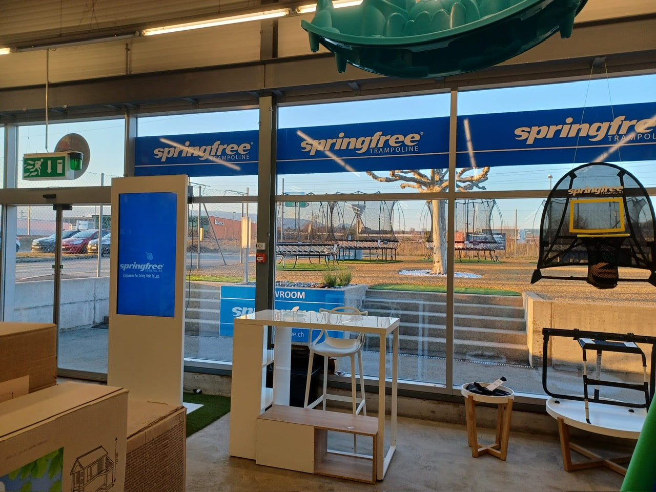showroom of springfree trampoline