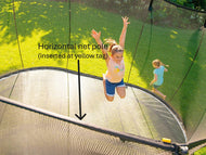 Load image into Gallery viewer, Girl jumping on a trampoline, another girl playing around it