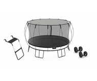 Bild in Galerie-Viewer laden, Summer Pack- Springfree trampoline with a sunshade, shifting wheels, and flexrstep accessory.
